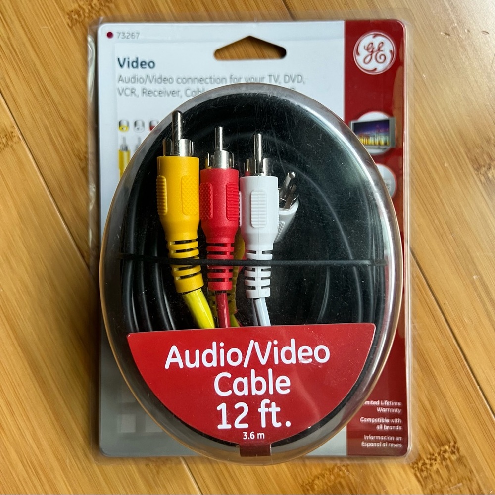 NWT GE General Electric 12 ft 3.6 m Composite Audio Video Cable